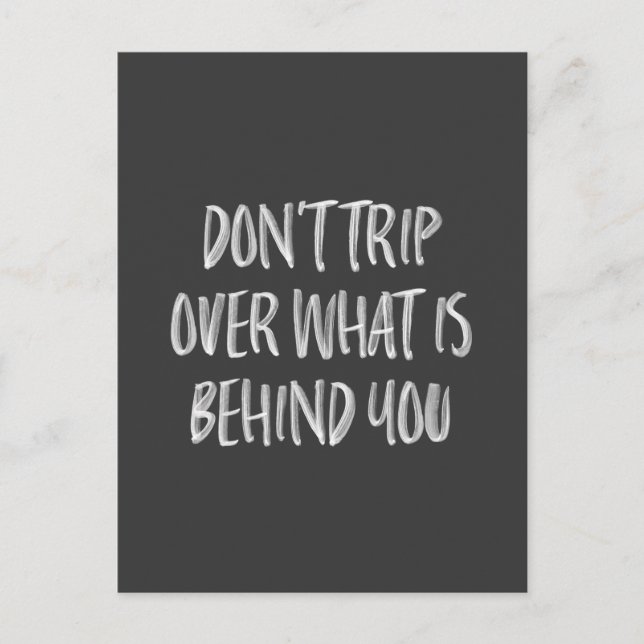 Carte Postale Citation Motivationnelle Lettrée à la main Noir Bl (Devant)