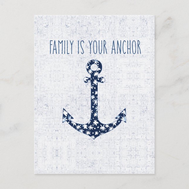 Carte Postale Citation Nautique | La famille est votre Ancre (Devant)