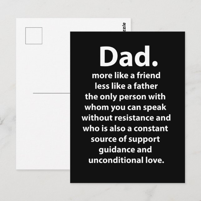 Carte Postale Citation Papa Noir et Blanc  (Devant / Derrière)