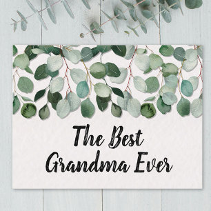 Carte Postale Citation Personnalisée Feuilles de Eucalyptus Vert