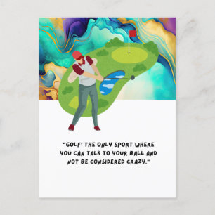 Carte Postale Citation pour golfeur