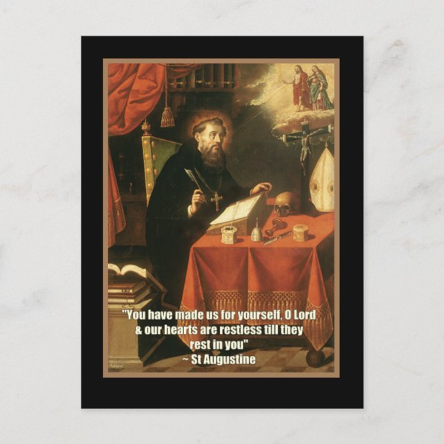 Carte Postale Citation religieuse catholique Saint-Augustin (Devant)