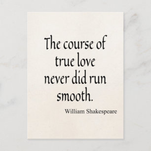 Carte Postale Citation Shakespeare Cours de Véritable Amour Exéc