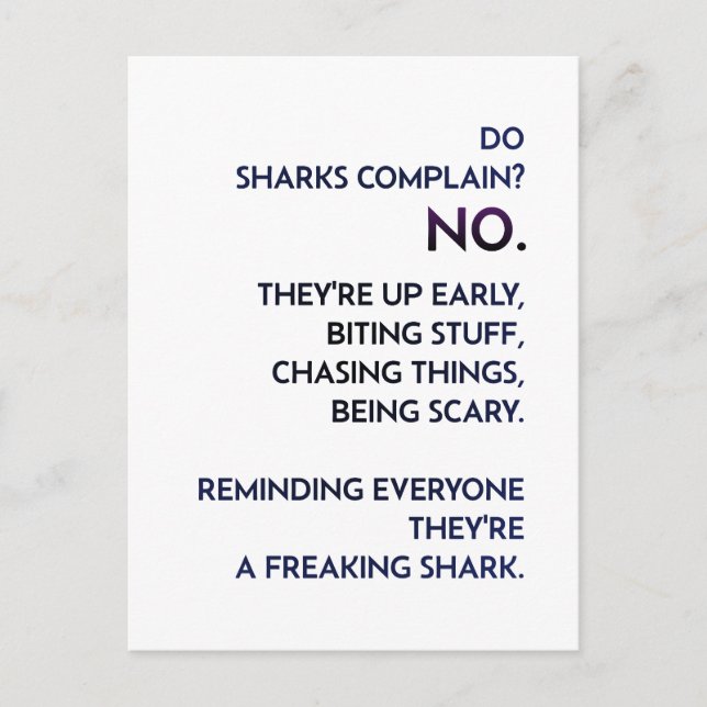 Carte Postale Citation "Shark Mindset" (Devant)