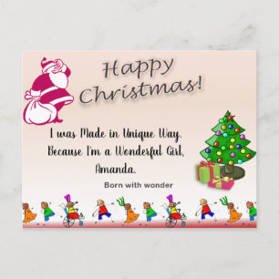Carte Postale Citation spéciale enfant NÉ AVEC MERVEILLE Noël