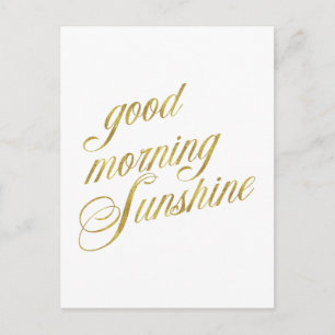 Carte Postale Citation Sunshine Good Morning Citations Faux Gold