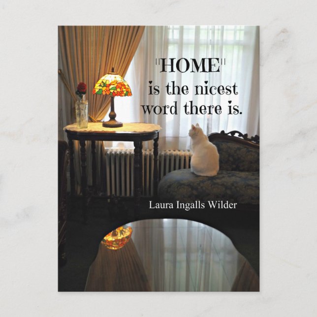 Carte Postale Citation sur Home, par Laura Ingalls Wilder (Devant)