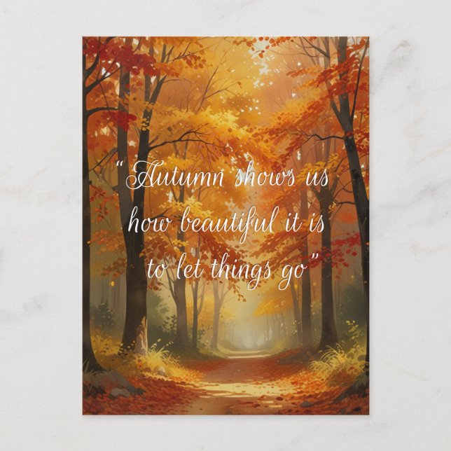 Carte Postale Citations d'automne Forêts Arbres Feuille façons (Devant)