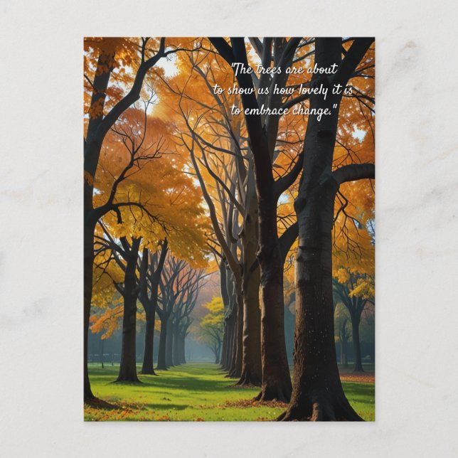 Carte Postale Citations d'automne Forêts Arbres Feuille façons (Devant)