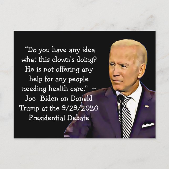 Carte Postale Citations de Biden sur le plan de santé de Trump (Devant)