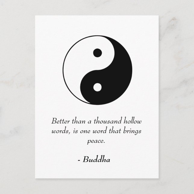 Carte Postale Citations de Bouddha célèbres - Mots creux et paix (Devant)