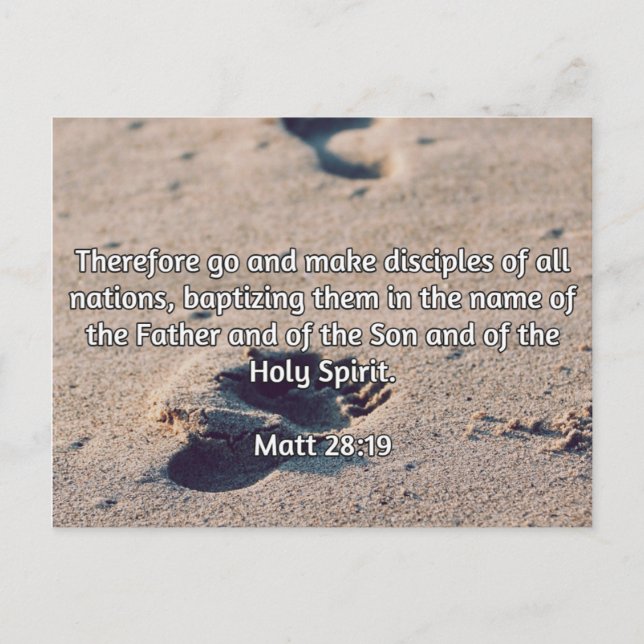 Carte Postale Citations De Dieu : Matt 28:19 — "Faites Disciples (Devant)