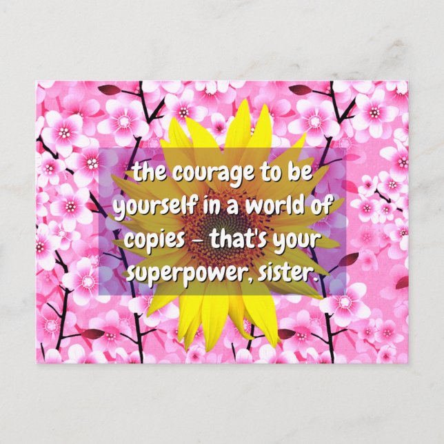 Carte Postale Citations de force et de courage pour les sœurs |  (Devant)
