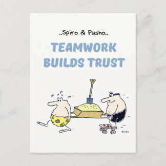Carte Postale Citations de travail d'équipe Spiro & Pusho