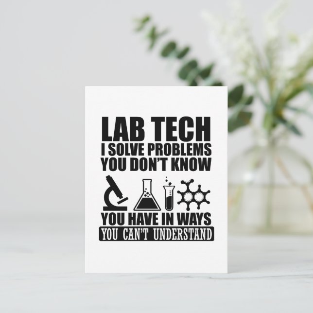 Carte Postale Citations drôles de technicien de laboratoire humo (Debout devant)
