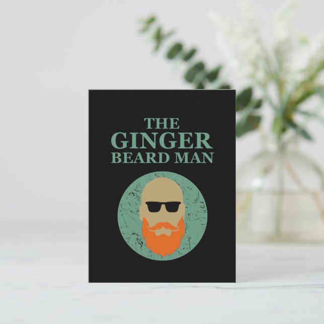 Carte Postale Citations drôles d'homme à barbe rousse barbu (Debout devant)