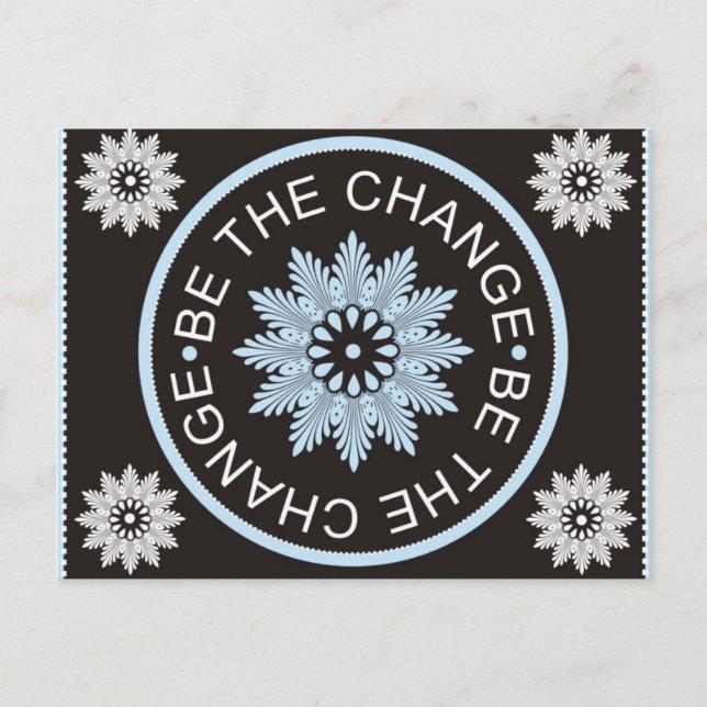 Carte Postale Citations En Trois Mots ~Be The Change~ (Devant)
