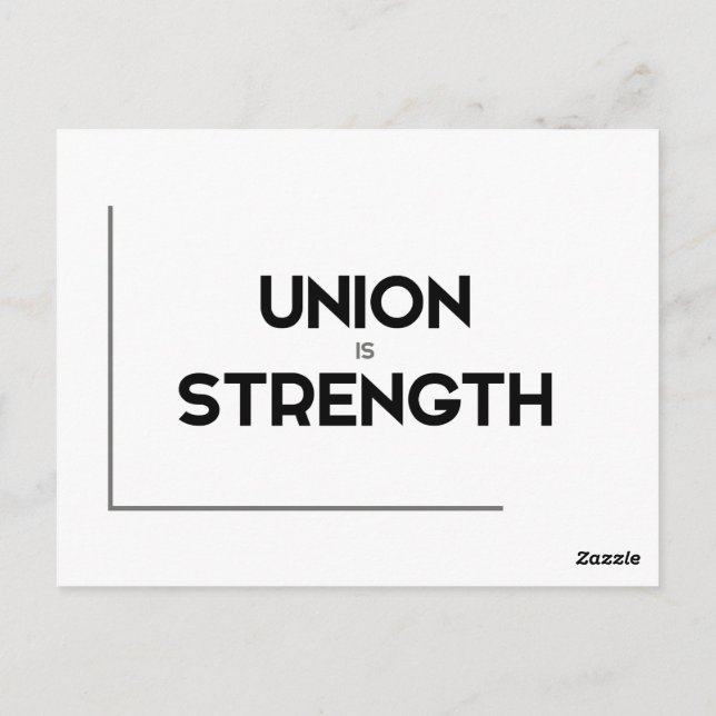 Carte Postale Citations MODERNES : l'union est la force (Dos)