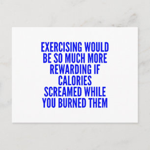 CARTE POSTALE CITATIONS MOTIVATIONNELLES DRÔLES POUR L'EXERCICE 