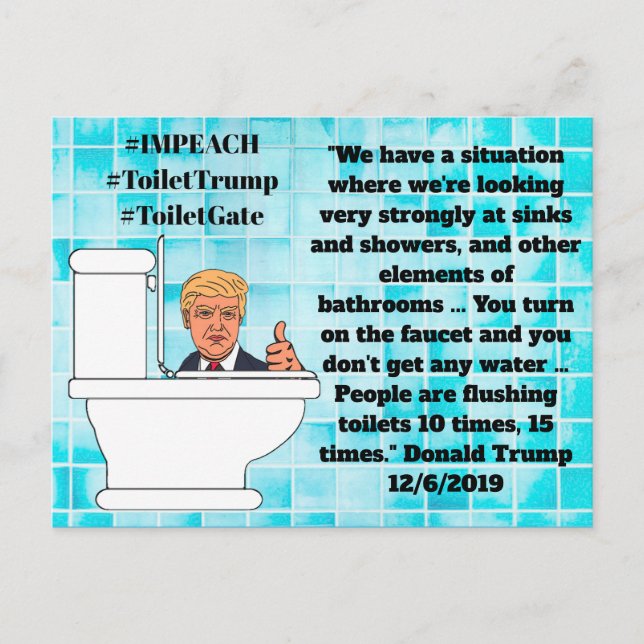 Carte Postale Citations Stupides De Trump, Toilettes De Fusion 1 (Devant)