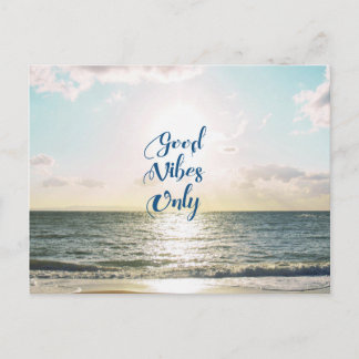 Carte Postale Citer "Good Vibes Only" Positif Sea Sun