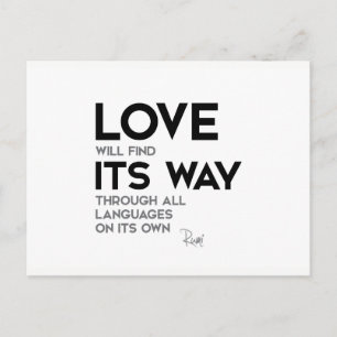 Carte Postale CITES : Rumi : L'amour trouve son chemin