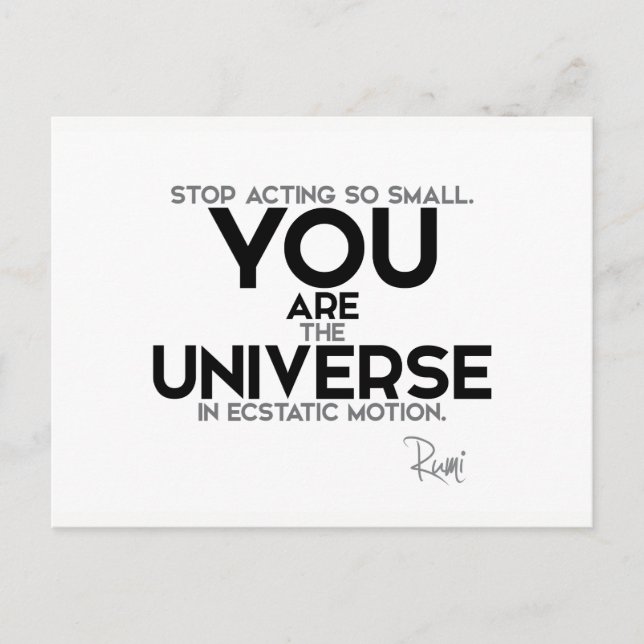 Carte Postale CITES : Rumi : Vous êtes l'univers (Devant)