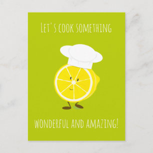 Carte Postale Citron souriant dans Chefs Caractère Casquette Car