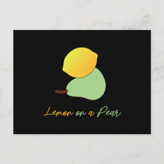 Carte Postale Citron sur une poire. Drôle Punny puns. Amateurs d
