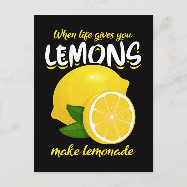 Carte Postale Citrons Drôle Dit Faire De La Lemonade (Devant)