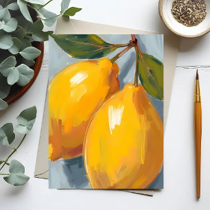Carte Postale Citrons jaunes aquarelle