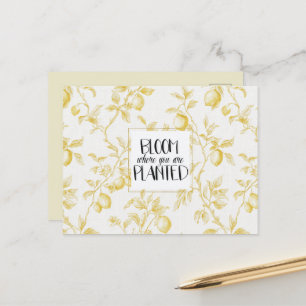 Carte Postale Citrons jaunes chic Fleur de fruit