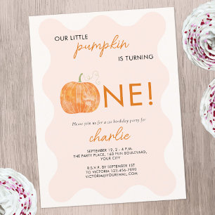 Carte Postale Citrouille Automne automne 1er anniversaire Invita