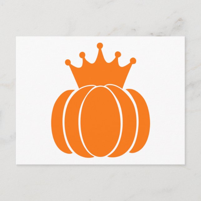 Carte Postale Citrouille avec Couronne (Devant)