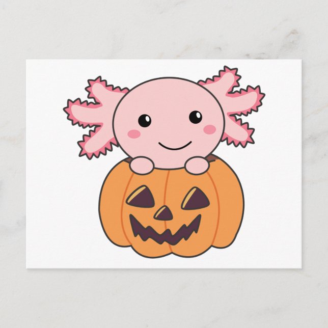 Carte Postale Citrouille Axolotl Amateurs De Beaux Animaux Pour  (Devant)