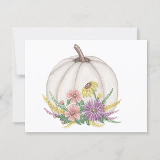 Carte Postale Citrouille blanc automne