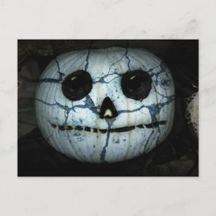 Carte Postale Citrouille blanc déplaisant Jack-o-Lantern