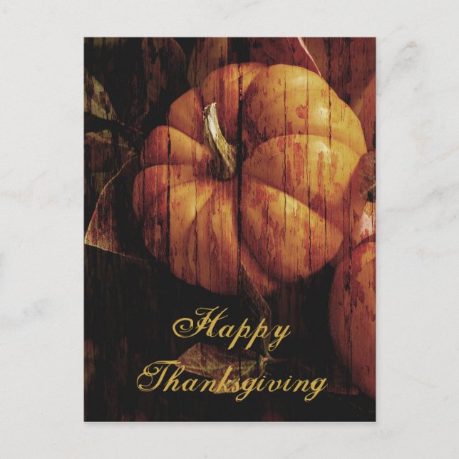 Carte postale Citrouille bon thanksgiving (Devant)