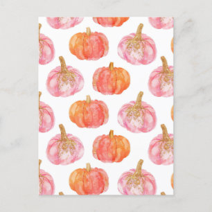 Carte Postale citrouille d'aquarelle motif