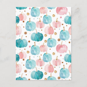 Carte Postale citrouille d'aquarelle motif