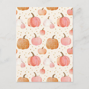 Carte Postale citrouille d'aquarelle motif