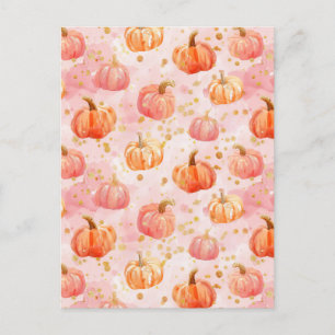 Carte Postale citrouille d'aquarelle motif