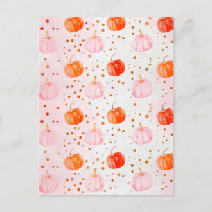 Carte Postale citrouille d'aquarelle motif