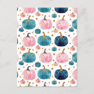 Carte Postale citrouille d'aquarelle motif