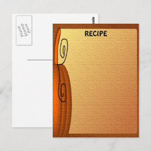 Carte Postale Citrouille d'automne Orange Brown votre recette