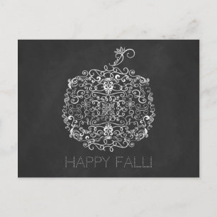 Carte Postale Citrouille d'automne tableau noir Filigrane Automn