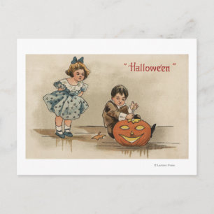 Carte Postale Citrouille de salutation Halloween