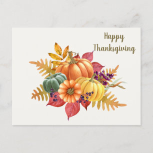 Carte postale Citrouille de Thanksgiving