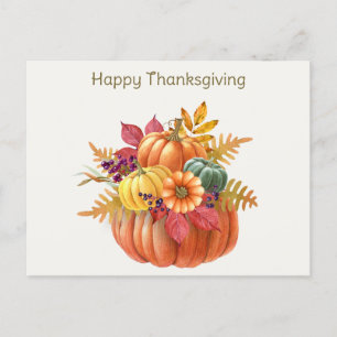 Carte postale Citrouille de Thanksgiving
