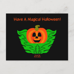 Carte postale Citrouille d'Halloween magique